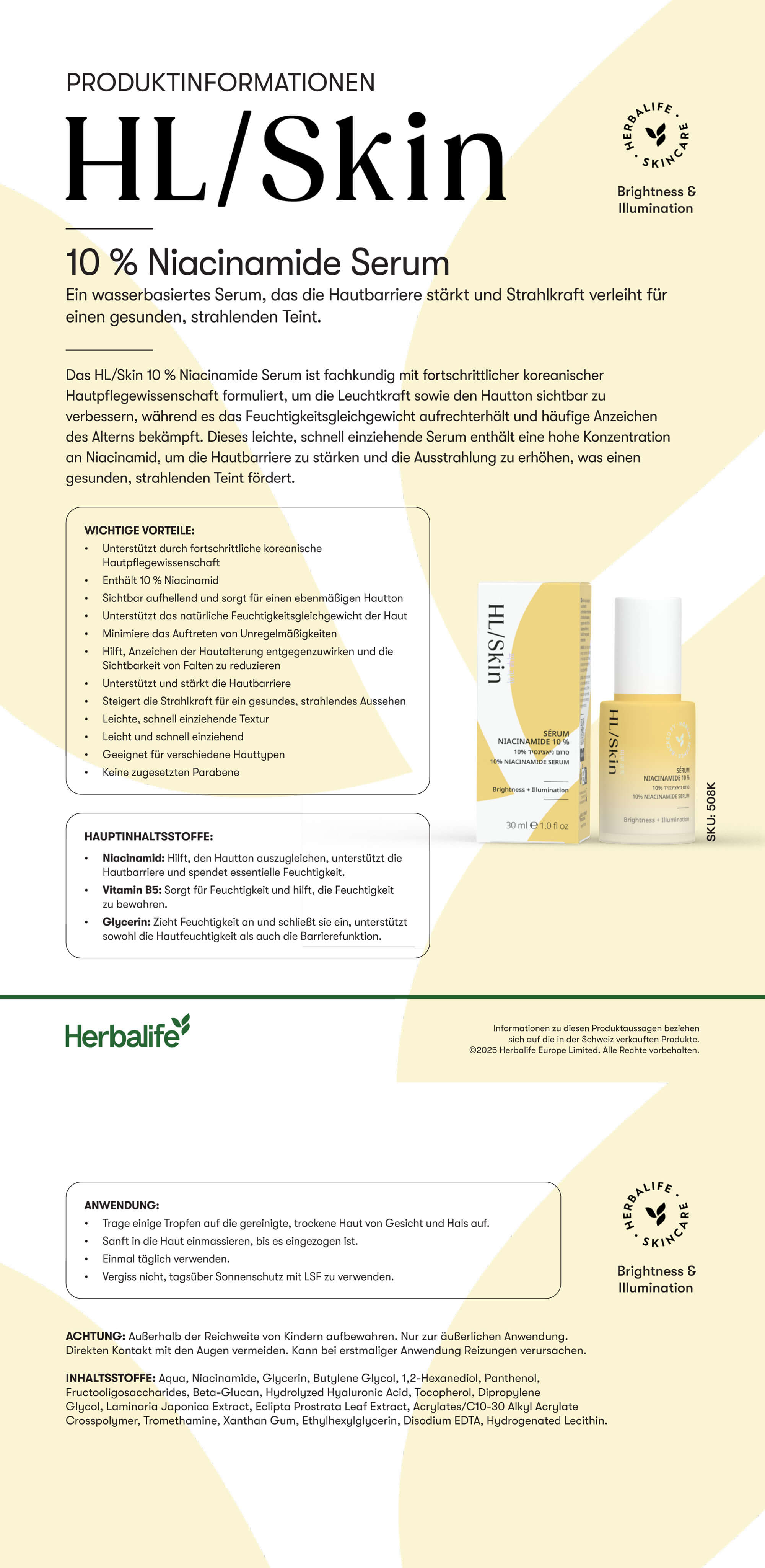 HL/Skin 10% Niacinamide Serum 30 ml (ref: 508K)